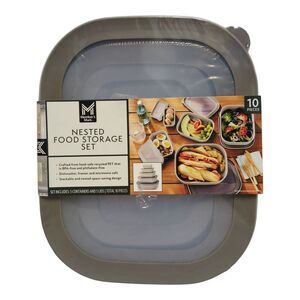 Member's Mark Ecoluxe Rectangular Food Storage Set, 10 Piece - Grey